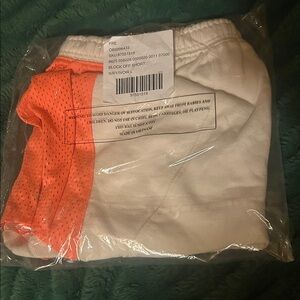 Free People White and Orange Block Off Shorts NEW size Large